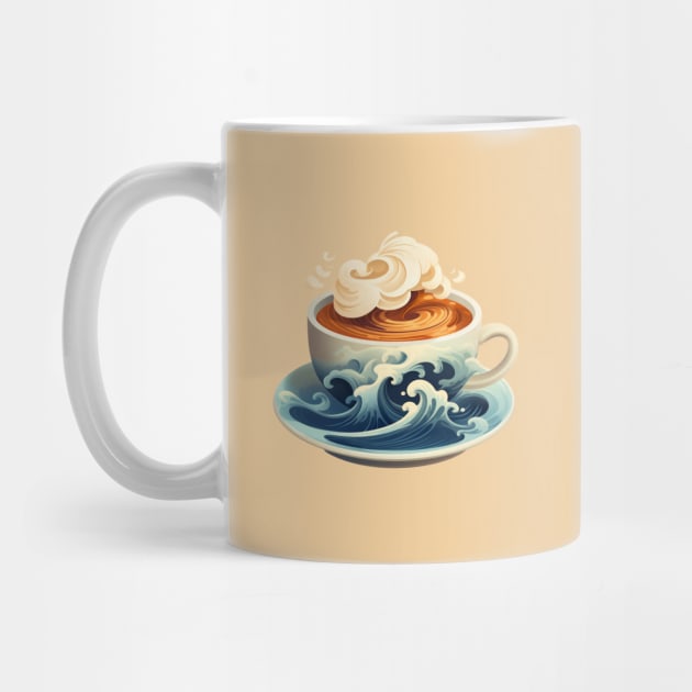 Coffee cup with ocean waves by bigmomentsdesign